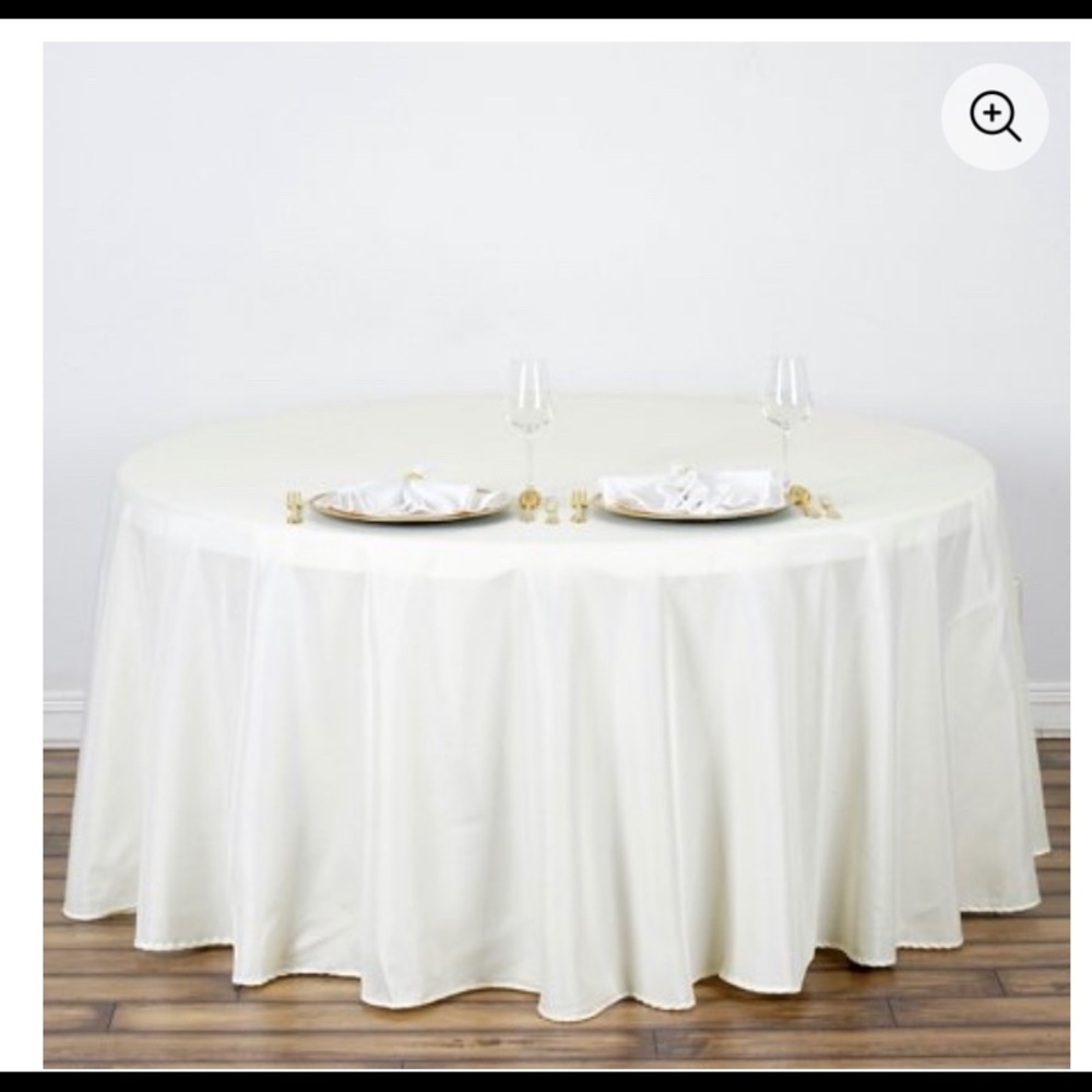 Efavormart 120" Round Tablecloth  - IVORY